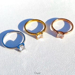 สินค้า Ella shine diamond 14k ring. (แหวนงานชุบ 14k (สแตนเลส) สวย ทน เงา โดนน้ำ โดนน้ำหอมได้สบายๆเลยค่ะ เพชร CZ)