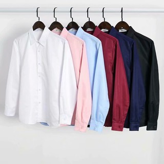 สินค้า เสื้อเชิ้ตแขนยาว สีพื้น สำหรับผู้ชาย ขนาด S-5XL