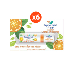 Peppermint Field Inhaler Orange Oil ยาดมเป๊ปเปอร์มิ้นท์ ฟิลด์ กลิ่นส้ม จำนวน 6 ชิ้น ของขวัญ