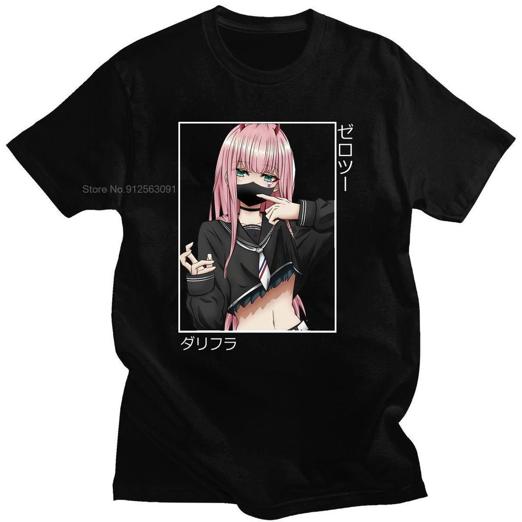 ใหม่-เสื้อยืดลําลอง-แขนสั้น-พิมพ์ลายการ์ตูนอนิเมะญี่ปุ่น-zero-two-darling-in-the-franxx-โอเวอร์ไซซ์-ระบายอากาศ-สไตล์ฮารา