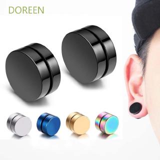 สินค้า DOREEN ต่างหูทรงกลม แม่เหล็กดูด แบบไม่ต้องเจาะหู สีดำ 1 ชิ้น