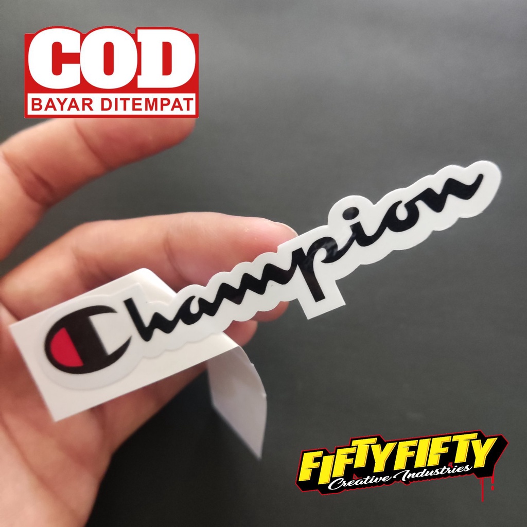 สติกเกอร์-พิมพ์ลาย-champion-เคลือบเงา-สําหรับติดตกแต่งหมวกกันน็อค-รถจักรยานยนต์-รถยนต์