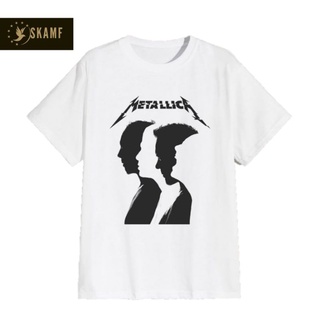 เสื้อยืดผ้าฝ้ายพิมพ์ลายขายดี เสื้อยืด พิมพ์ลาย Metallica BAND | เสื้อยืด แขนสั้น พิมพ์ลาย Metalica BAND Music ACDC สําหร
