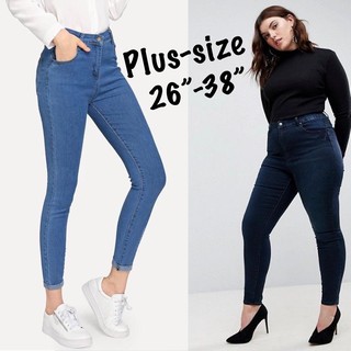 กางเกงยีนส์ยืดเอวสูง กางเกงยีนส์เอวสูง กางเกงยีนส์ไซส์ใหญ่ กางเกงผ้ายีนส์เกาหลี กางเกงยีนส์สาวอวบ (#238) #8758927738