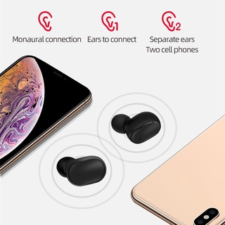 หูฟัง TWS หูฟังไร้สาย HiFi Bluetooth 5 0 ชุดหูฟังสเตอริโอในหู เอียร์พอดแบบสปอร์ต หูฟัง BASS ลดเสียงรบกวน หูฟังเกม TWS Ea img 3