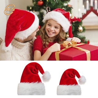 หมวกซานตาคลอส ผ้ากํามะหยี่ แบบหนา สีแดง คุณภาพสูง เหมาะกับเทศกาลคริสต์มาส สําหรับเด็ก และผู้ใหญ่
