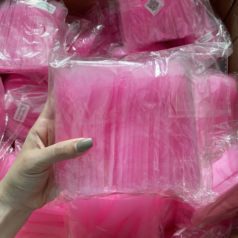 ภาพสินค้าไม้พายพลาสติก ไม้พายมาส์กหน้า สีชมพูใส (1 ไม้ ราคา 4) จากร้าน lookmee.official บน Shopee ภาพที่ 1