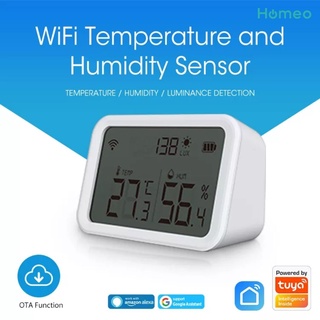 ภาพขนาดย่อของภาพหน้าปกสินค้าTuya Wifi Multi-Sensor 3-in-1 Temperature Humidity & Light Sensor เซ็นเซอร์ เครื่องวัดอุณภูมิ ความชื้น ความเข้มแสง จากร้าน homeo.thailand บน Shopee