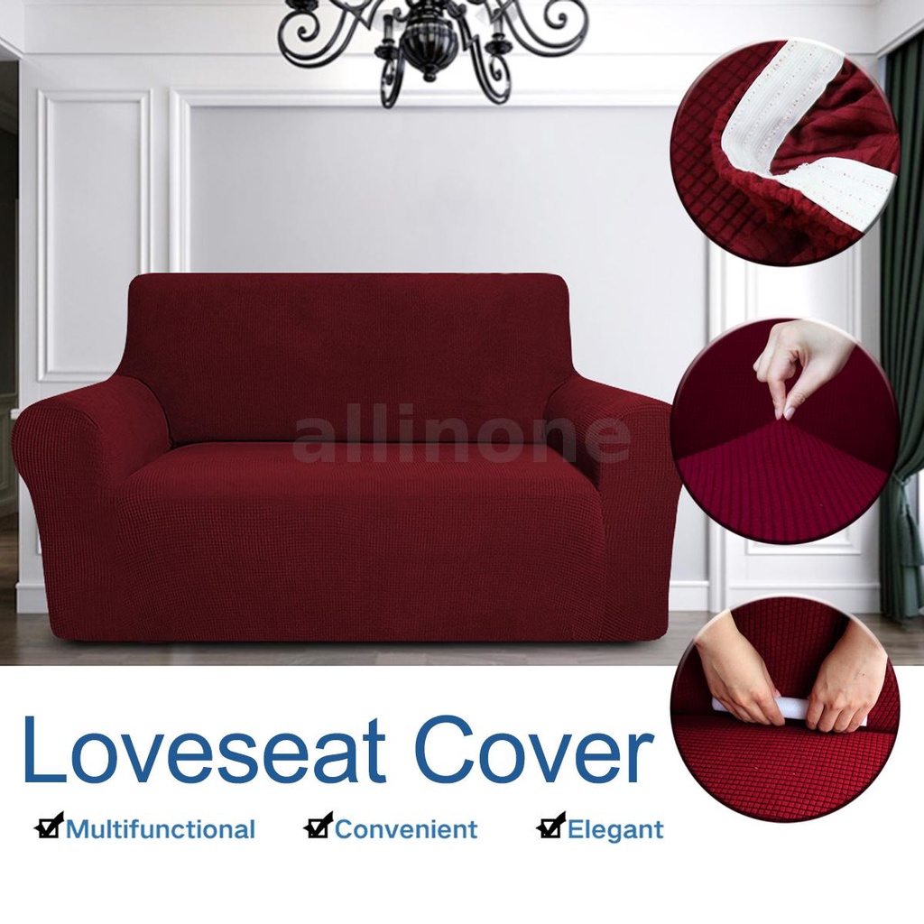 ผ้าคลุมโซฟา-2-ที่นั่ง-loveseat-ผ้าคลุมโซฟา-ยืด-กันฝุ่น-ปลอกคลุมโซฟา-ป้องกัน-ปลอกหุ้ม-สีพื้น
