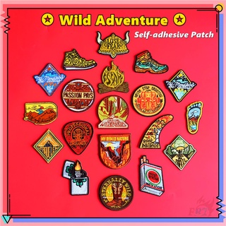 ✿ แผ่นสติกเกอร์ ลาย Wild Adventure Lose Fear มีกาวในตัว สําหรับติดตกแต่ง ✿ แผ่นแพทช์รีดร้อน ปักลาย สําหรับเย็บติดเสื้อผ้า กระเป๋า DIY 1 ชิ้น