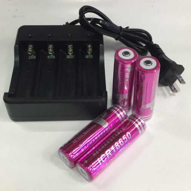 ที่ชาร์จถ่าน18650-3-7v-พร้อมถ่านชาร์จ18650-3100mah-4ก้อน