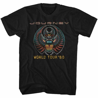 เสื้อยืดแขนสั้น พิมพ์ลาย Journey World Tour 80 Licensed Rock N Roll Music สําหรับผู้ชายS-5XL
