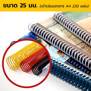 สันเกลียวพลาสติก ขนาด 25 มม. (Plastic Spiral Coil)