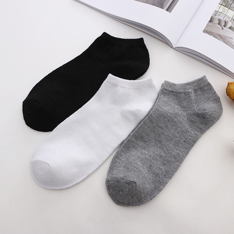 ภาพสินค้าถุงเท้า ข้อสั้น 1 คู่ Black / Grey / White Socks เนื้อผ้านุ่มสบาย ระบายอากาศ ไม่อับชื้น ไม่ส่งกลิ่นเหม็น 黑白灰 袜子 จากร้าน shenggaozhou2489 บน Shopee ภาพที่ 3