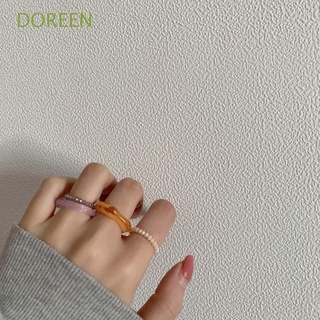 Doreen เครื่องประดับแหวนอะคริลิคแฟชั่นสําหรับผู้หญิง 2 ชิ้น