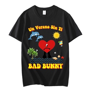 T-shirt  เสื้อยืดแขนสั้น พิมพ์ลายกราฟฟิค Bad Bunny UN VERANO SIN TI สไตล์ฮิปฮอป โอเวอร์ไซซ์ แฟชั่นฤดูร้อน สําหรับผู้ชาย