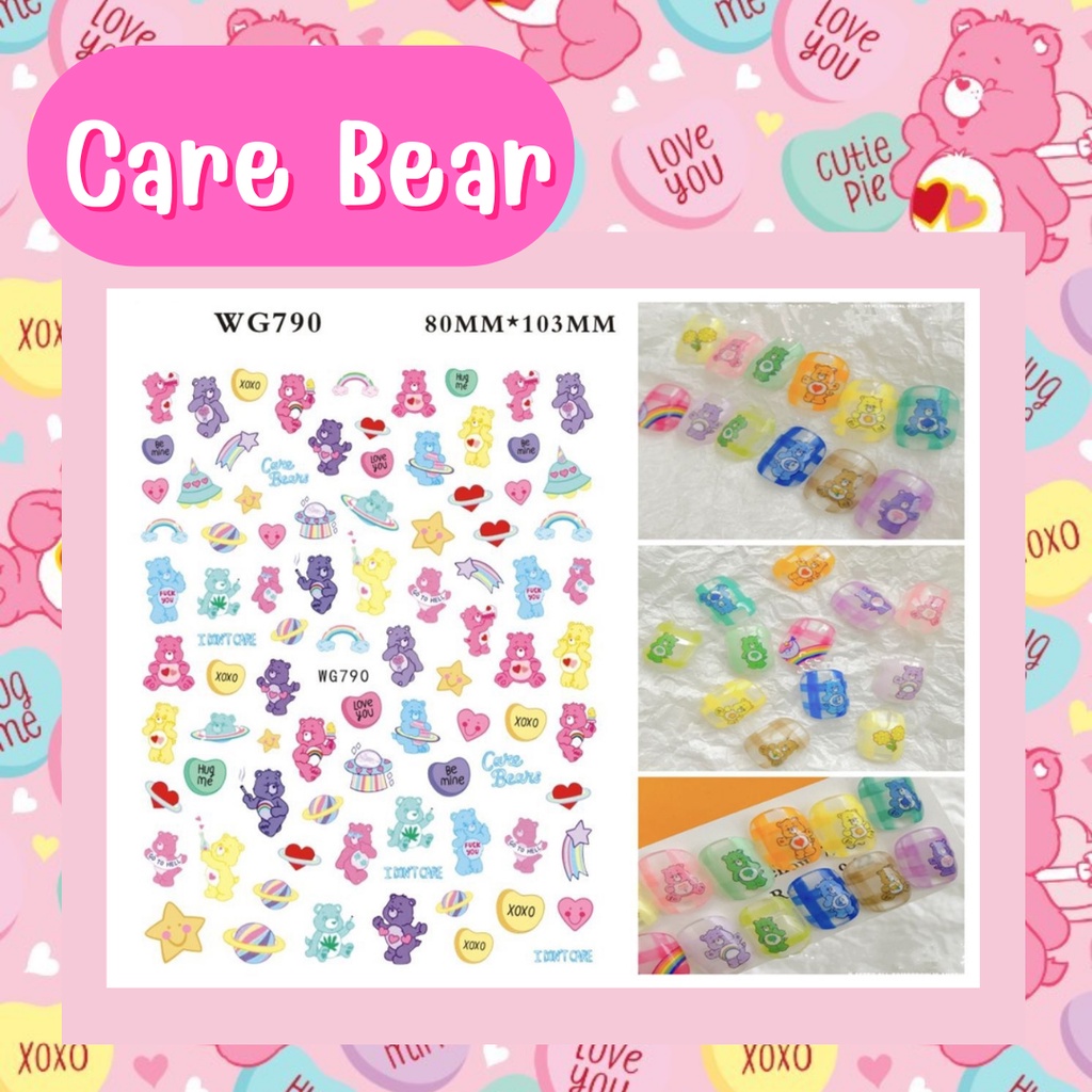 พร้อมส่ง-สติ๊กเกอร์3d-care-bear