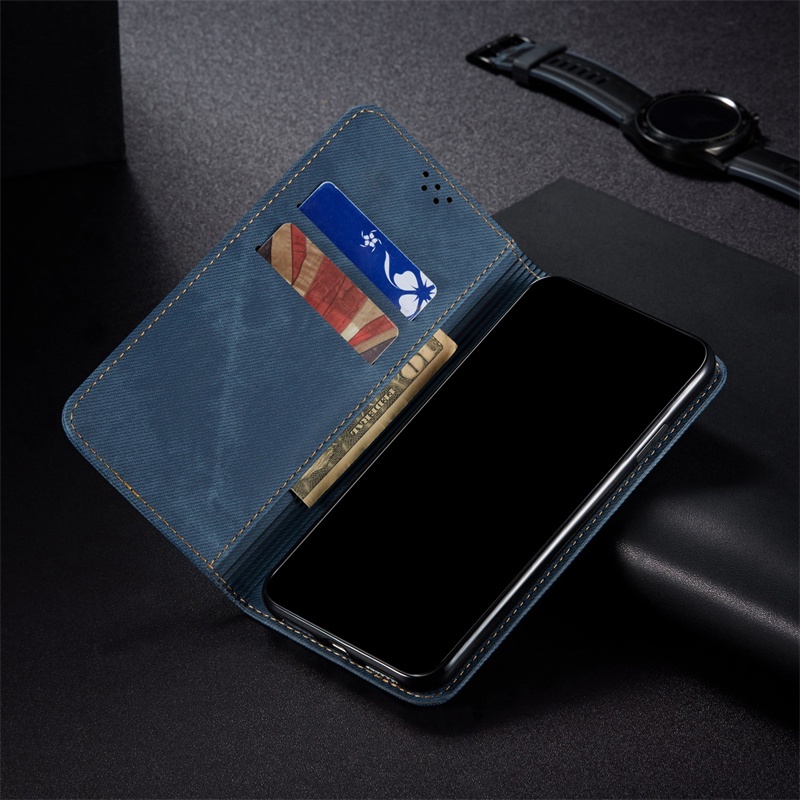 เคสโทรศัพท์หนัง-pu-ผสมยีน-ฝาพับ-พร้อมช่องใส่บัตร-หรูหรา-สําหรับ-oppo-a76-a36-4g-realme-9i-9-pro-plus
