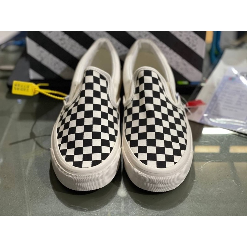 sales-30-รองเท้าผ้าใบ-vans-slip-on-checkerboard-white-comfycush