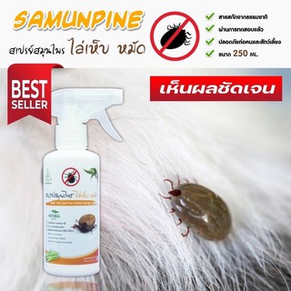 สินค้า ไล่เห็บ SAMUNPINE สเปรย์สมุนไพรไล่เห็บ หมัด สุนัขและแมวขนาด 250 ml/Anti-Tick and Flea Herbal Spray(เห็นผลชัดเจน)