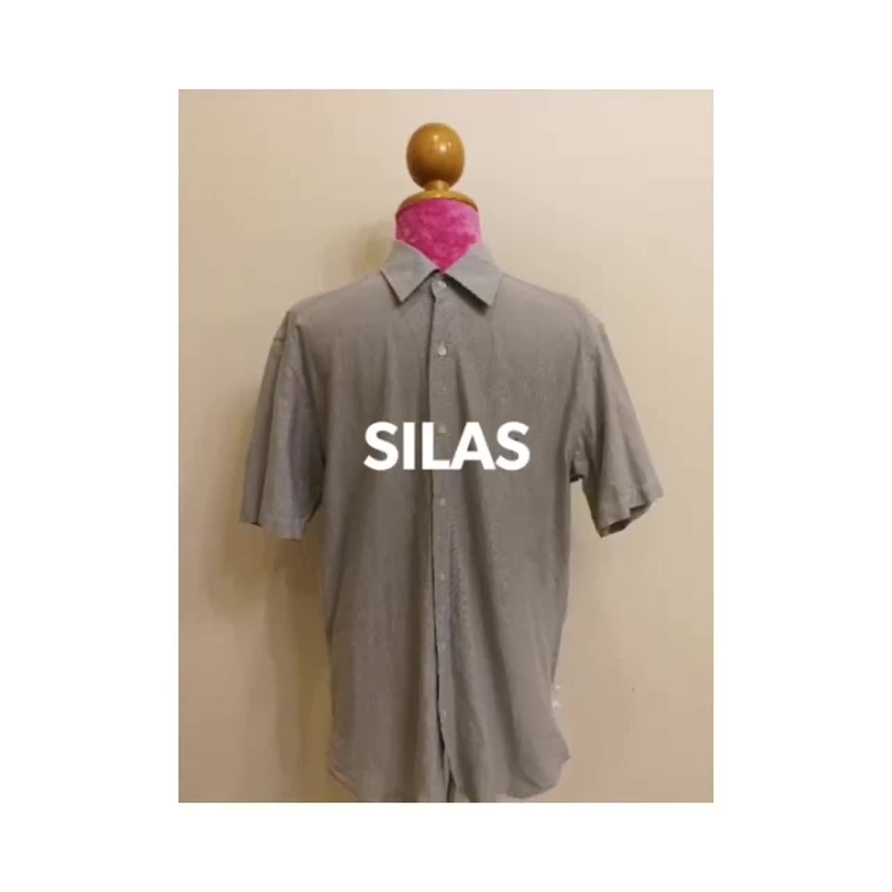 silas-brand-2nd-hand-เสื้อเชิ้ตแขนสั้นผ้าฝ้าย-100-size-m-made-in-portugal-แท้มือสองกระสอบนำเข้า