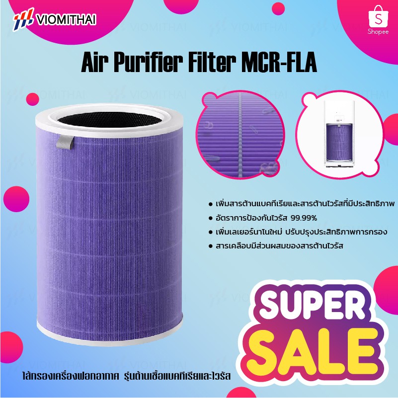 ภาพหน้าปกสินค้าXiaomi Air Purifier Filter Anti-bacterial and anti-virus ไส้กรองอากาศเครื่องฟอกอากาศ กรองแบคทีเรีย PM2.5 จากร้าน viomithai บน Shopee