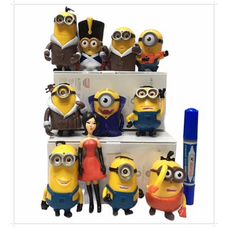 โมเดล Minions - มินเนี่ยน Model Cosplay Despicable Me ชุด 11 ตัว ขนาดความสูง 8-13 Cm.