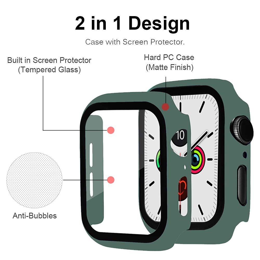 ภาพสินค้ากระจกนิรภัย Protector เต็มรูปแบบป้องกันนาฬิกาสำหรับ Apple Watch 7 se 6/5/4 3 38mm 40mm 42mm 44mm 41mm 45mm PC กันชนกรอบป้องกันหน้าจอฟิล์ม Scratch & Impact Resistance Anti Shock สำหรับ IWatch อุปกรณ์เสริม เคสสมาร์ทวอทช์ T500 pro w34 x7 จากร้าน szocool.th บน Shopee ภาพที่ 3