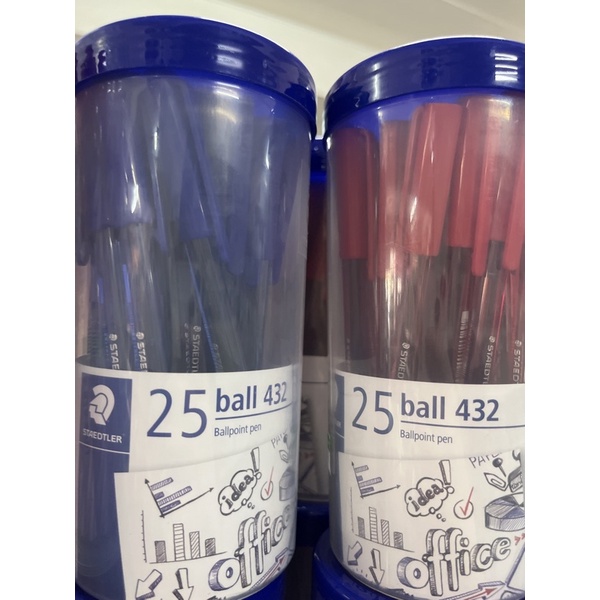 ปากกาลูกลื่น-staedtler-ball-pen-432-f-25-ด้าม-กระปุก