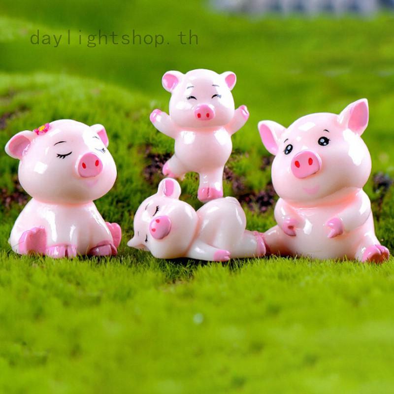 ตุ๊กตาจิ๋ว รูปหมู สีชมพู น่ารัก สำหรับตกตแต่งบ้าน/ตกแต่งสวน/บอนไซ