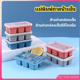 แม่พิมพ์น้ำแข็งก้อน ฝาปิด พร้อมฝา 6 ช่อง Ice tray mould