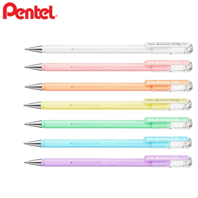 ปากกามิลกี้-pentel-hybrid-milky-ปากกาเขียนบนกระดาษดำ