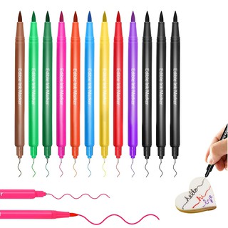 Food Coloring Pens,  Food Coloring Marker Pens Dual Sided Edible Markers with Fine for DIY Fondant Cakes Frosting Baking