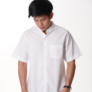 สินค้า เสื้อเชิ้ต Smartshirt คอจีน สีขาว แขนสั้น