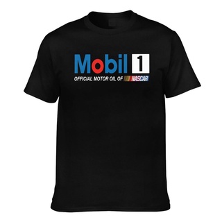 เสื้อสีขาว เสื้อคนอ้วน เสื้อวินเทจผญ - Mobil1 น้ํามันเครื่องของ Nascar Rally เสื้อยืดแขนสั้นผู้ชาย