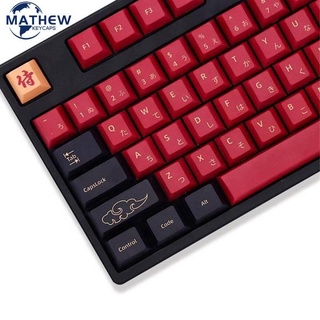 ภาพขนาดย่อของภาพหน้าปกสินค้า139 Keys Red Samurai Cherry Profile Keycaps PBT DYE Sublimation Personality Keycap Set for 61/64/68/87/96/98/108keys Keyboard DIY,Compatiable with RK/Keychron/Logitech Keyboard จากร้าน mathewshop.th บน Shopee