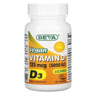 New 🌟🌟PreOrder✅ Deva, Vegan Vitamin D, 125 mcg (5,000 IU), 90 Tablets🇺🇸