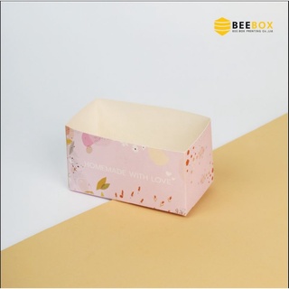กล่องแซนวิสโบราณ สีชมพูหวานเก๋ Homemade with Love กล่องรักษ์โลก (1แพ็ค:50ชิ้น)