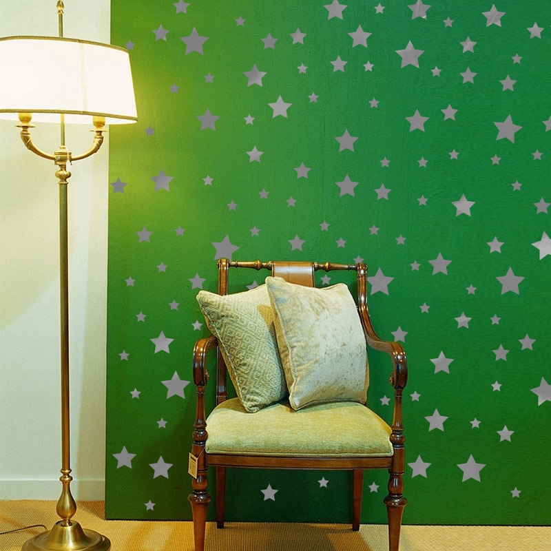 zooyoo-สติ๊กเกอร์ติดผนัง-ancient-copper-silver-star-wall-sticker