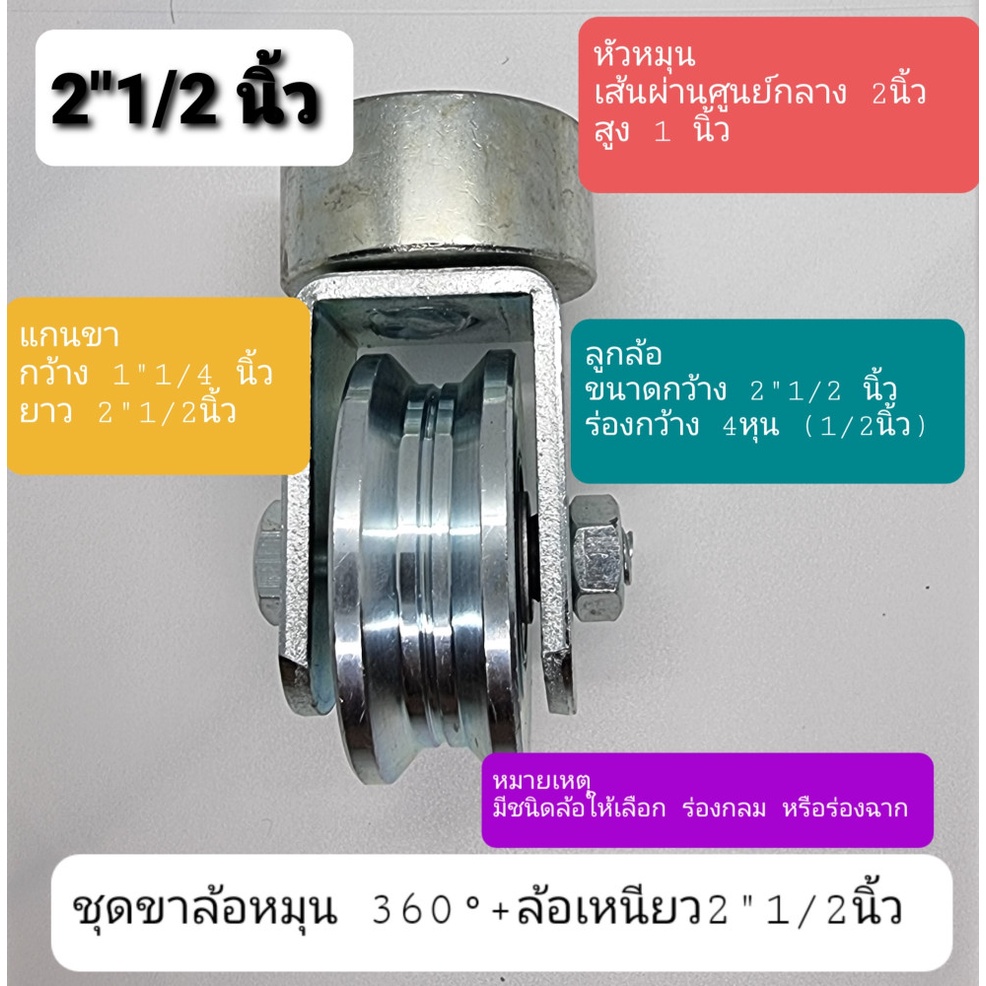 ชุดขาล้อหมุน360-องศา-พร้อมล้อเหล็กเหนียวชุบซิงค์ลูกปืนอย่างดี-มี-2แบบ-2-ขนาด