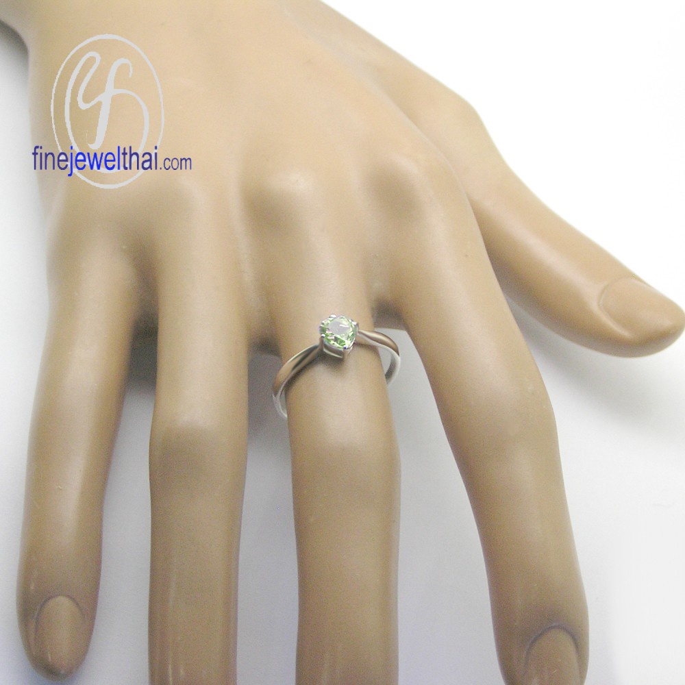 finejewelthai-แหวนเพอริดอท-เพอริดอท-แหวนเงิน-แหวนพลอยแท้-แหวนประจำเดือนเกิด-peridot-silver-ring-birthstone-r1107pd-ht