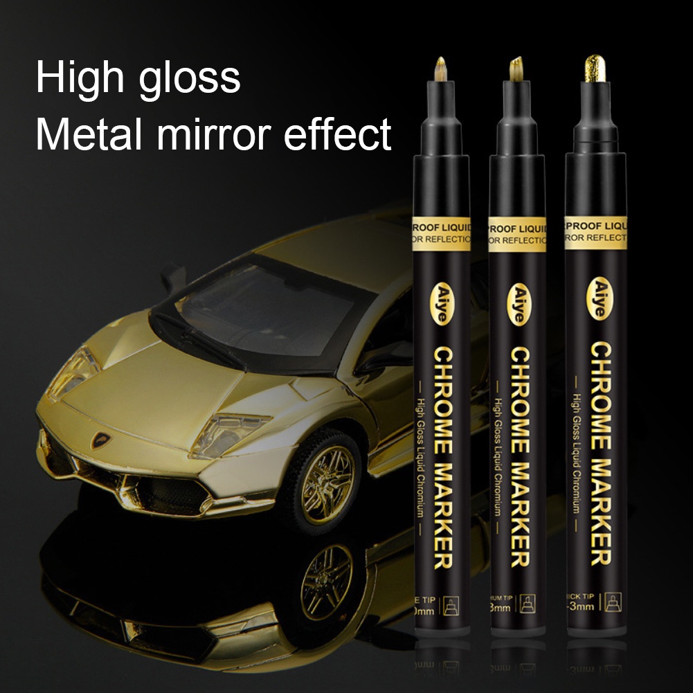 โครเมี่ยมสีปากกามาร์กเกอร์คริลิคซิลเวอร์โกลด์สีทองแดงเครื่องหมายกันน้ำปากกามาร์กเกอร์สำหรับโลหะหรือแก้ว-bri