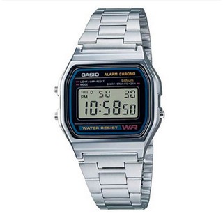 [แท้100%]CASIO นาฬิกาข้อมือ รุ่น A158WA-1DF - เงิน