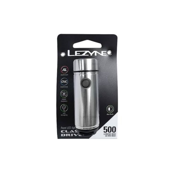 ไฟหน้าจักรยาน-lezyne-classic-drive-500-สีเงิน