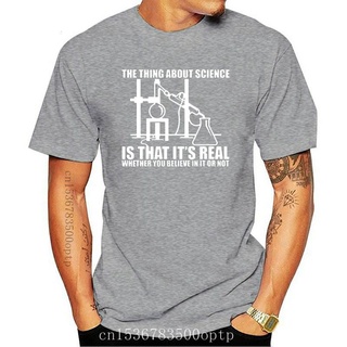 เสื้อยืดผ้าฝ้ายพิมพ์ลายคลาสสิก เสื้อยืดลําลอง ผ้าฝ้าย แขนสั้น พิมพ์ลาย True Science Believe Chemistry ทรงหลวม สําหรับผู้