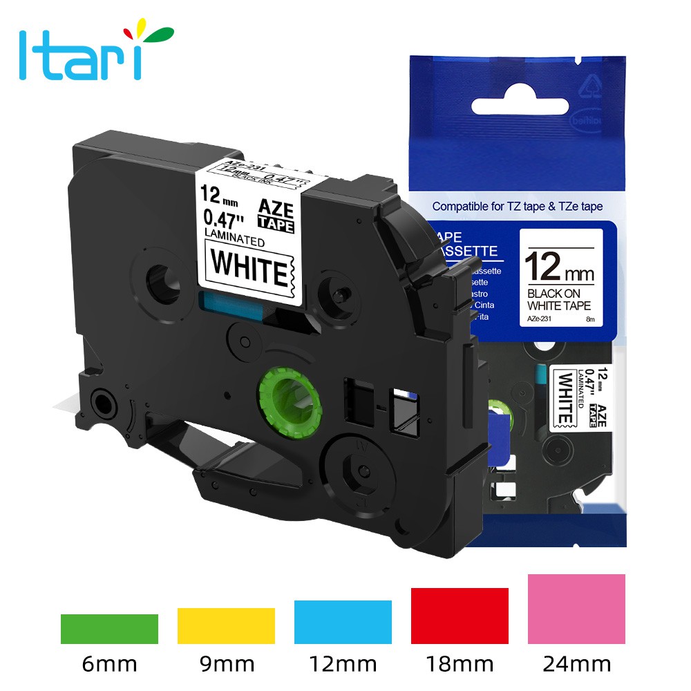[สต็อกประเทศไทย] TZe231 Laminated Label Tape Compatible for Brother P