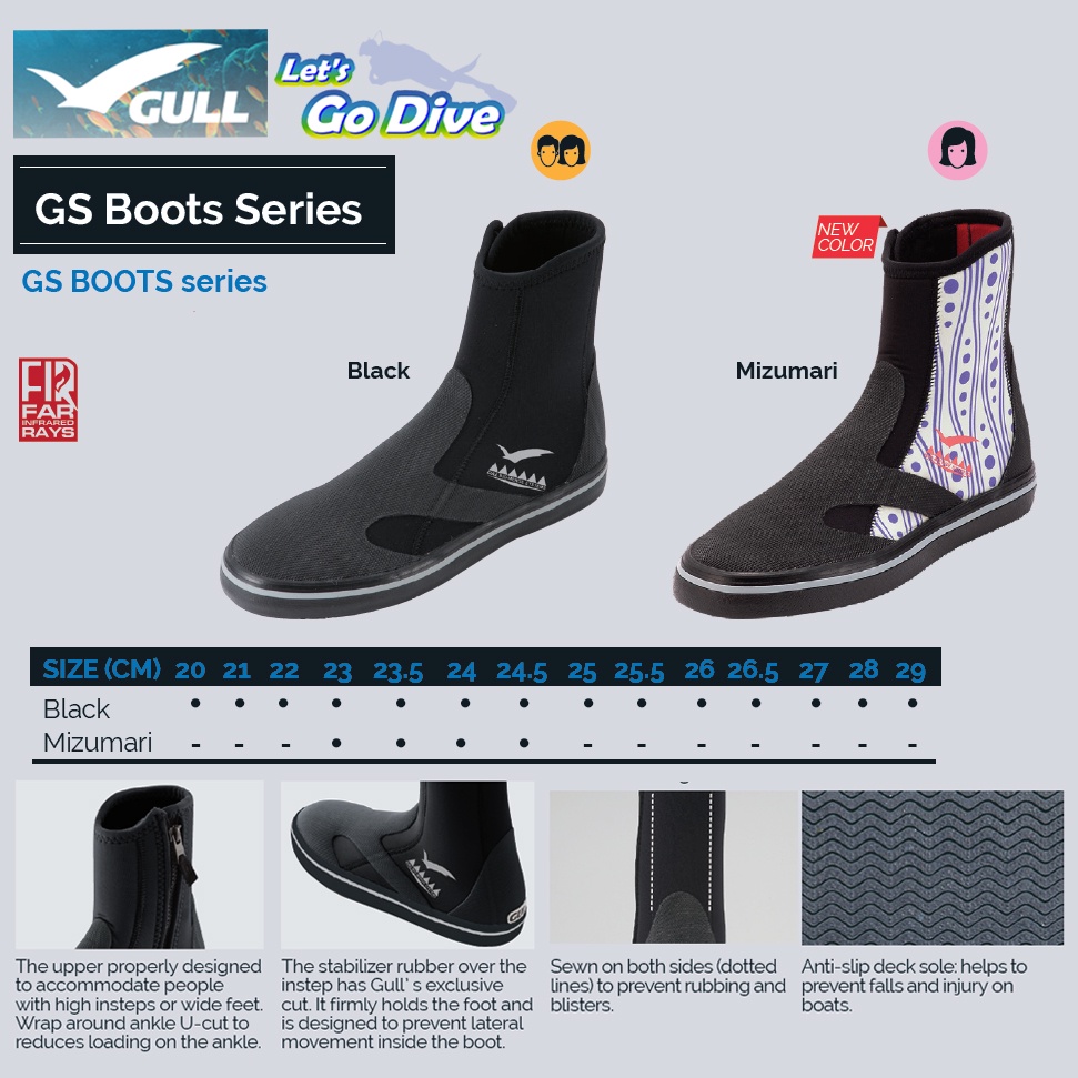 ภาพหน้าปกสินค้าGull - GS Boots  - Boot for Open Heel fin - รองเท้าบูธ สำหรับตีนกบ จากร้าน letsgodive บน Shopee