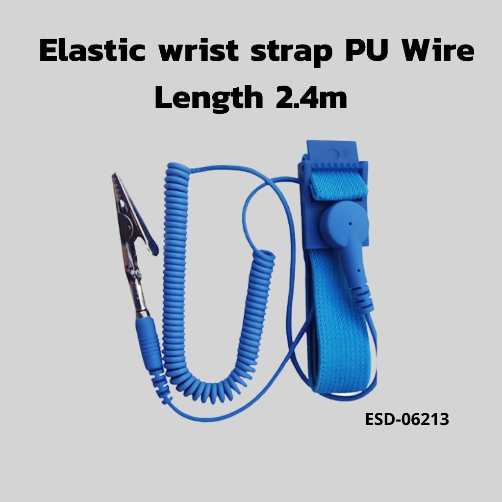 elastic-wrist-strap-pu-wire-length-2-4m-สายรัดข้อมือป้องกันไฟฟ้าสถิตย์