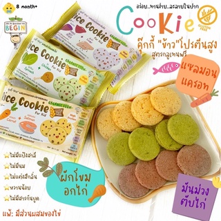 คุ้กกี้ข้าวผสมเนื้อสัตว์และผัก ปราศจากแป้งสาลี Gluten Free ขนมเด็กโปรตีนสูง คุ้กกี้เด็ก แพ้แป้งสาลี อาหารเด็ก (8 เดือน+)