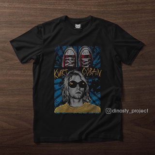 เสื้อยืด ผ้าฝ้าย พรีเมี่ยม ลาย Kurt Cobain
